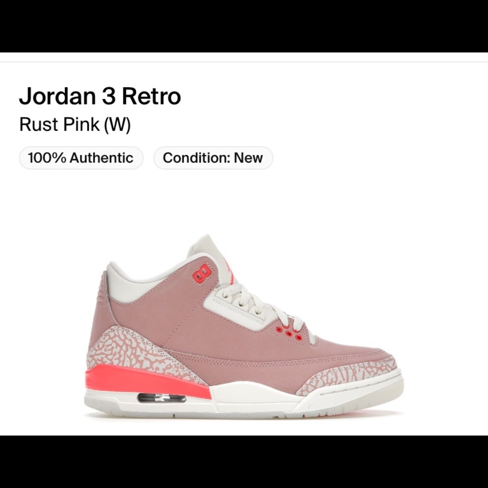 Pink Jordan new in box retro 3